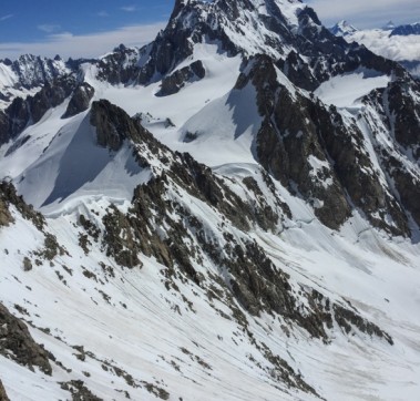 Dente Del Gigante (from Aiguille Entreves with the Matterhorn in the far distance)